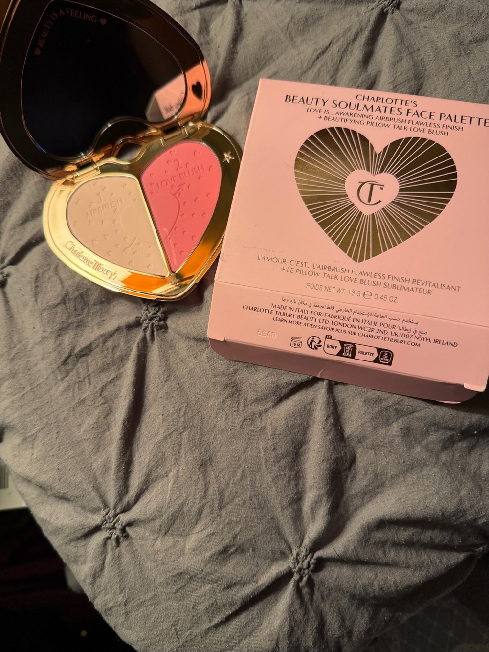 Charlotte Tilbury Pink & Cream Heart Face Palette — Blush & Highlight Duo